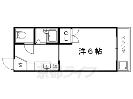 パープルバンブー(1K/2階)の間取り写真