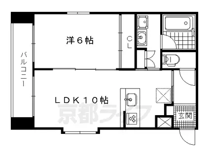 京都市烏丸線 松ケ崎駅(京都) 徒歩3分 5階建 築13年(1LDK/2階)の間取り写真