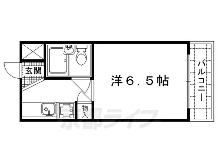 叡山電鉄 二軒茶屋駅(京都) 徒歩9分 4階建 築40年(1K/1階)の間取り写真
