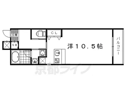 エバーブロッサム下鴨(1K/2階)の間取り写真
