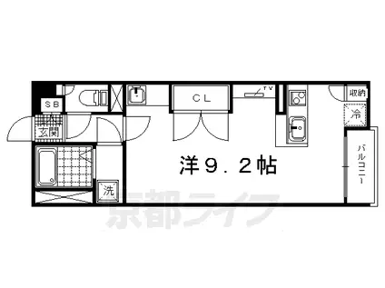 京都市烏丸線 北大路駅 徒歩32分 2階建 築12年(ワンルーム/2階)の間取り写真