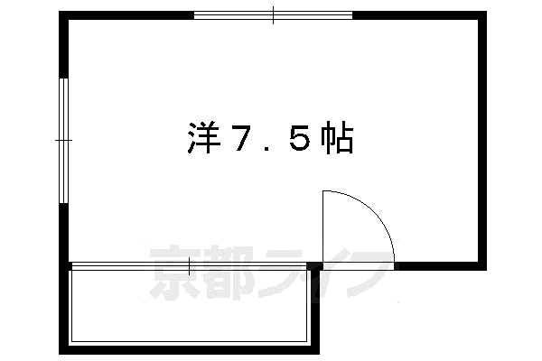 京都市烏丸線 北山駅(京都) 徒歩5分 2階建 築67年(ワンルーム/2階)の間取り写真