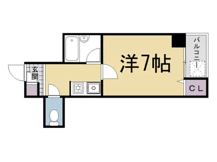 京阪電気鉄道鴨東線 出町柳駅 徒歩23分 3階建 築47年(1K/3階)の間取り写真