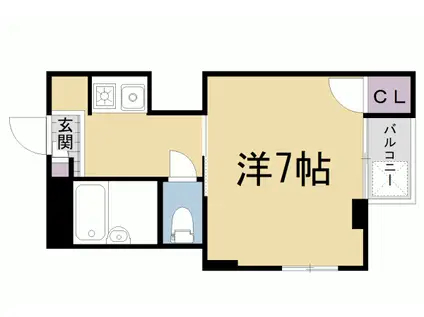 京阪電気鉄道鴨東線 出町柳駅 徒歩23分 3階建 築47年(1K/2階)の間取り写真