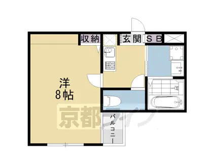 叡山電鉄 元田中駅 徒歩3分 2階建 築12年(1K/2階)の間取り写真