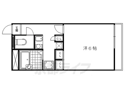 レオパレス万里小路(1K/1階)の間取り写真