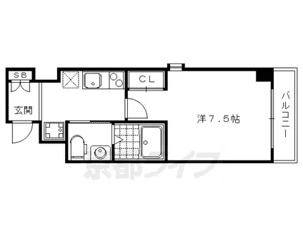 京阪電気鉄道鴨東線 出町柳駅 徒歩13分 4階建 築12年(1K/4階)の間取り写真