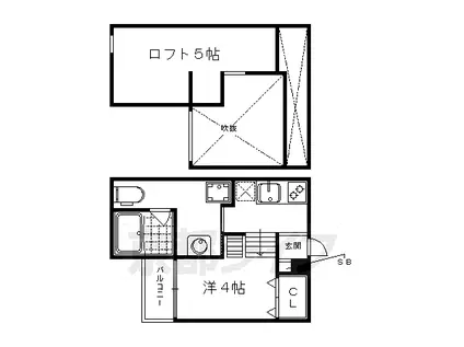 キーファー(1K/1階)の間取り写真