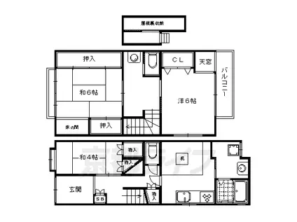 京阪電気鉄道京阪線 三条駅(京都) 徒歩3分 2階建 築67年(3LDK)の間取り写真