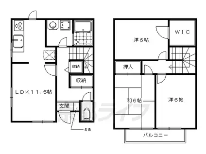 アトリオ松ヶ崎(3LDK/1階)の間取り写真