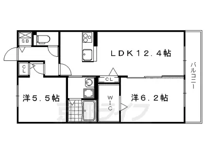 叡山電鉄 岩倉駅(京都) 徒歩7分 2階建 築12年(2LDK/1階)の間取り写真