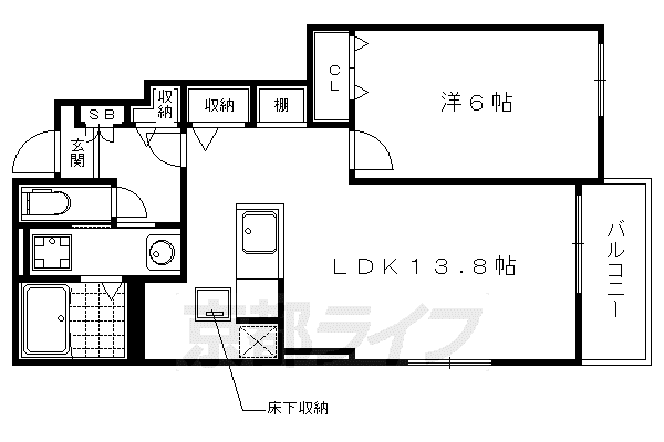 叡山電鉄 岩倉駅(京都) 徒歩23分 2階建 築12年(1LDK/1階)の間取り写真