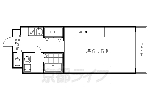 石孫ビル(1K/2階)の間取り写真