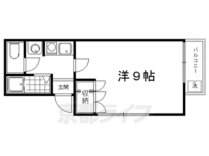 京都市烏丸線 北大路駅 徒歩3分 2階建 築28年(1K/2階)の間取り写真