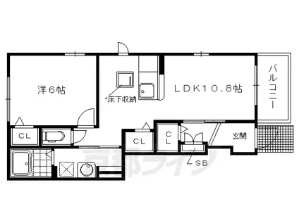 叡山電鉄 修学院駅 徒歩7分 2階建 築12年(1LDK/1階)の間取り写真