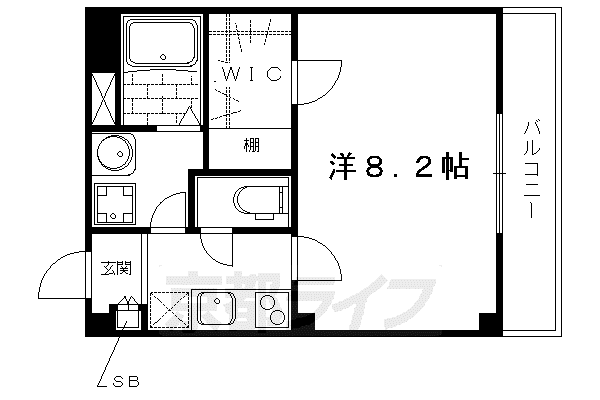 京阪電気鉄道鴨東線 出町柳駅 徒歩9分 3階建 築12年(1K/3階)の間取り写真