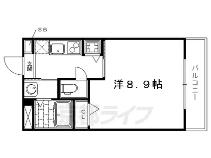 京阪電気鉄道鴨東線 神宮丸太町駅 徒歩10分 3階建 築11年(1K/3階)の間取り写真