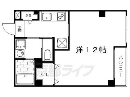 京都市烏丸線 北大路駅 徒歩19分 3階建 築11年(1K/3階)の間取り写真