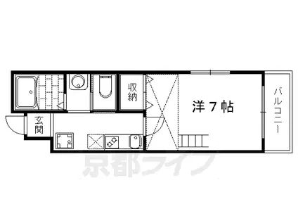 ガーネット鞠小路(1K/2階)の間取り写真