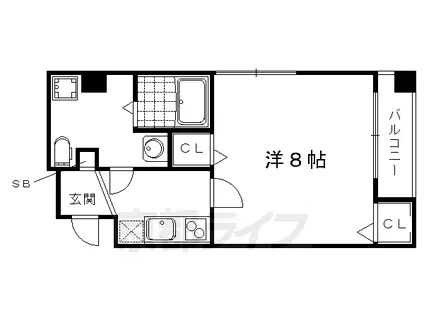 エンヴィ寺ノ前Ⅱ(1K/2階)の間取り写真