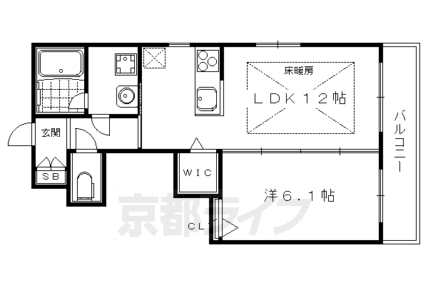 京阪電気鉄道鴨東線 出町柳駅 徒歩10分 3階建 築11年(1LDK/2階)の間取り写真