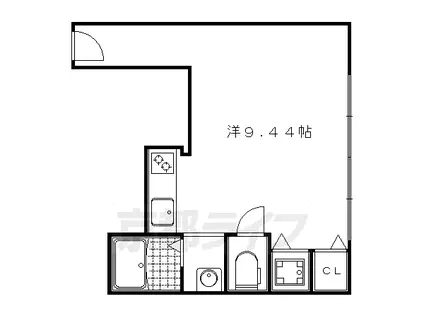 京阪電気鉄道鴨東線 神宮丸太町駅 徒歩8分 2階建 築42年(ワンルーム/2階)の間取り写真