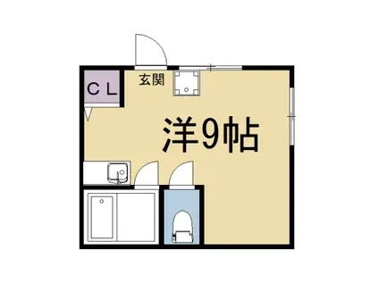 京阪電気鉄道鴨東線 神宮丸太町駅 徒歩8分 2階建 築42年(ワンルーム/1階)の間取り写真
