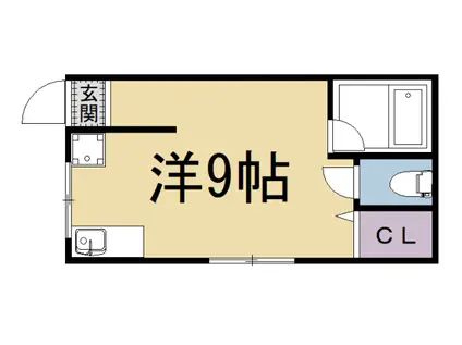 京阪電気鉄道鴨東線 神宮丸太町駅 徒歩8分 2階建 築42年(ワンルーム/1階)の間取り写真