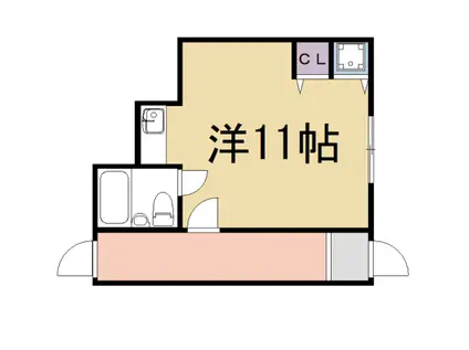 京阪電気鉄道鴨東線 神宮丸太町駅 徒歩8分 2階建 築42年(ワンルーム/2階)の間取り写真