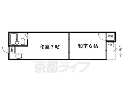 叡山電鉄 元田中駅 徒歩2分 2階建 築34年(1DK/2階)の間取り写真