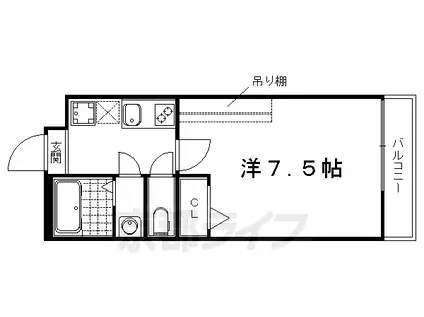 アークリード洛北Ⅱ(1K/4階)の間取り写真