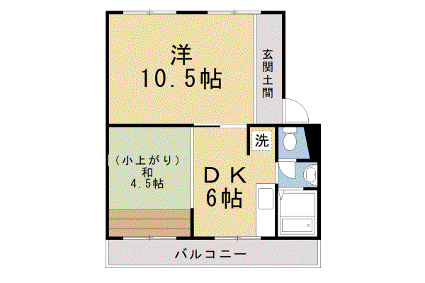 二軒茶屋マンション(2DK/2階)の間取り写真