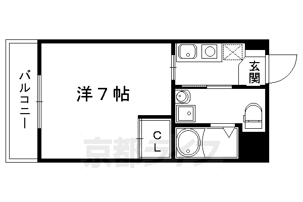 叡山電鉄 京都精華大前駅 徒歩1分 2階建 築11年(1K/2階)の間取り写真