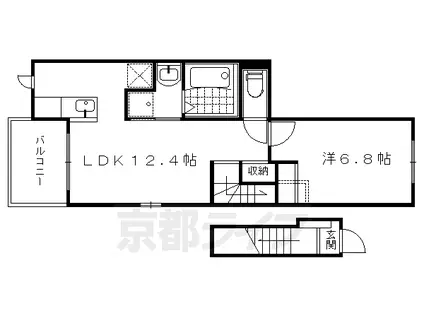ソレイユ松ヶ崎(1LDK/2階)の間取り写真