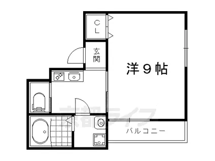 アルヴィータ北大路(1K/2階)の間取り写真