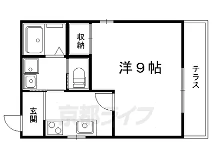 京阪電気鉄道鴨東線 出町柳駅 徒歩5分 2階建 築9年(1K/1階)の間取り写真