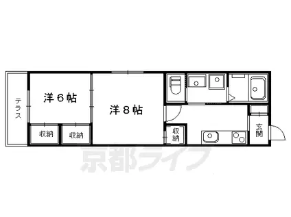 トレフルメゾン出町柳(2K/1階)の間取り写真