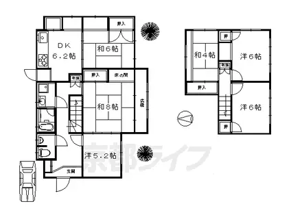 叡山電鉄 八幡前駅(京都) 徒歩4分  築53年(6DK)の間取り写真