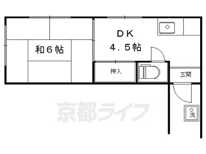 京阪電気鉄道鴨東線 神宮丸太町駅 徒歩15分 2階建 築52年(1K/2階)の間取り写真