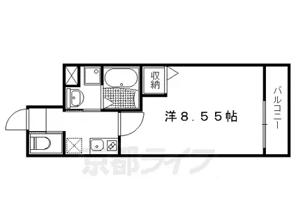 叡山電鉄 元田中駅 徒歩4分 4階建 築9年(1K/3階)の間取り写真