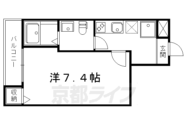 KSメゾン左京(1K/1階)の間取り写真