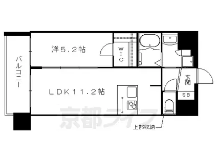 叡山電鉄 一乗寺駅 徒歩4分 5階建 築9年(1LDK/5階)の間取り写真