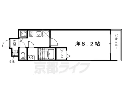 叡山電鉄 一乗寺駅 徒歩4分 5階建 築9年(1K/1階)の間取り写真