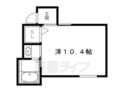 叡山電鉄 元田中駅 徒歩12分 6階建 築33年(ワンルーム/2階)の間取り写真