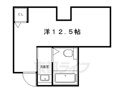 叡山電鉄 元田中駅 徒歩12分 6階建 築33年(ワンルーム/2階)の間取り写真