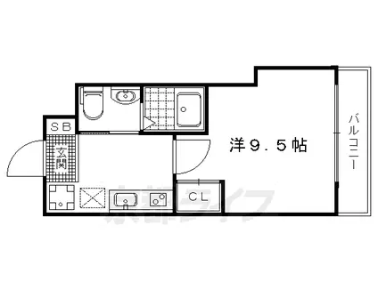 叡山電鉄 元田中駅 徒歩8分 5階建 築8年(1K/4階)の間取り写真