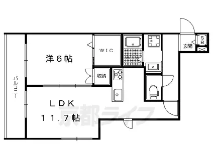 叡山電鉄 元田中駅 徒歩3分 3階建 築8年(1LDK/2階)の間取り写真