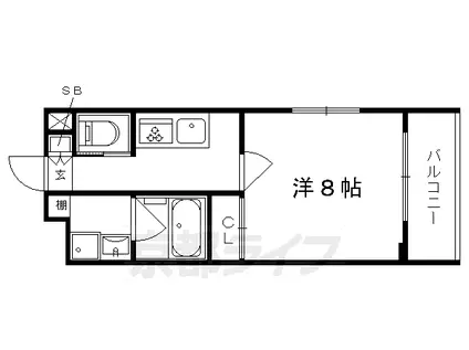 京阪電気鉄道鴨東線 出町柳駅 徒歩22分 5階建 築8年(1K/5階)の間取り写真