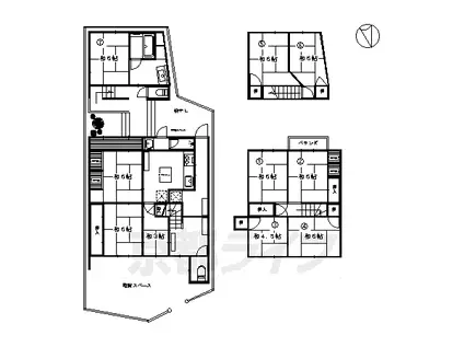 叡山電鉄 元田中駅 徒歩20分 2階建 築66年(ワンルーム/2階)の間取り写真