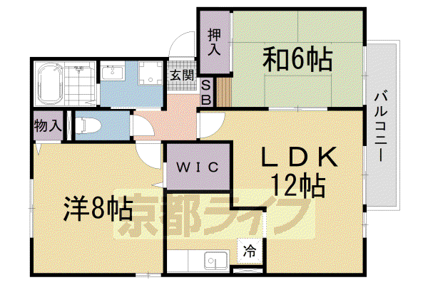 パティオドリームA棟(2LDK/1階)の間取り写真